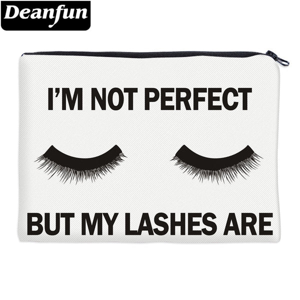 Deanfun Cosmetic Bags 3D Printed Eyelash with Letter Necessaries for Women Travelling