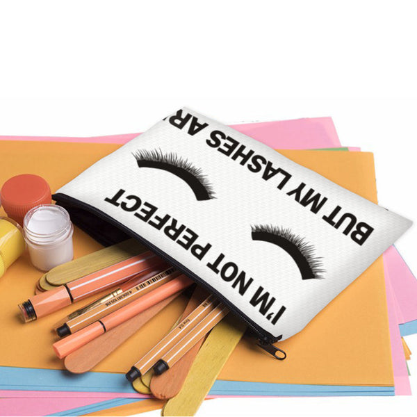 Deanfun Cosmetic Bags 3D Printed Eyelash with Letter Necessaries for Women Travelling