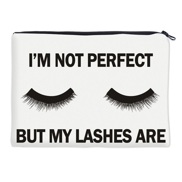 Deanfun Cosmetic Bags 3D Printed Eyelash with Letter Necessaries for Women Travelling