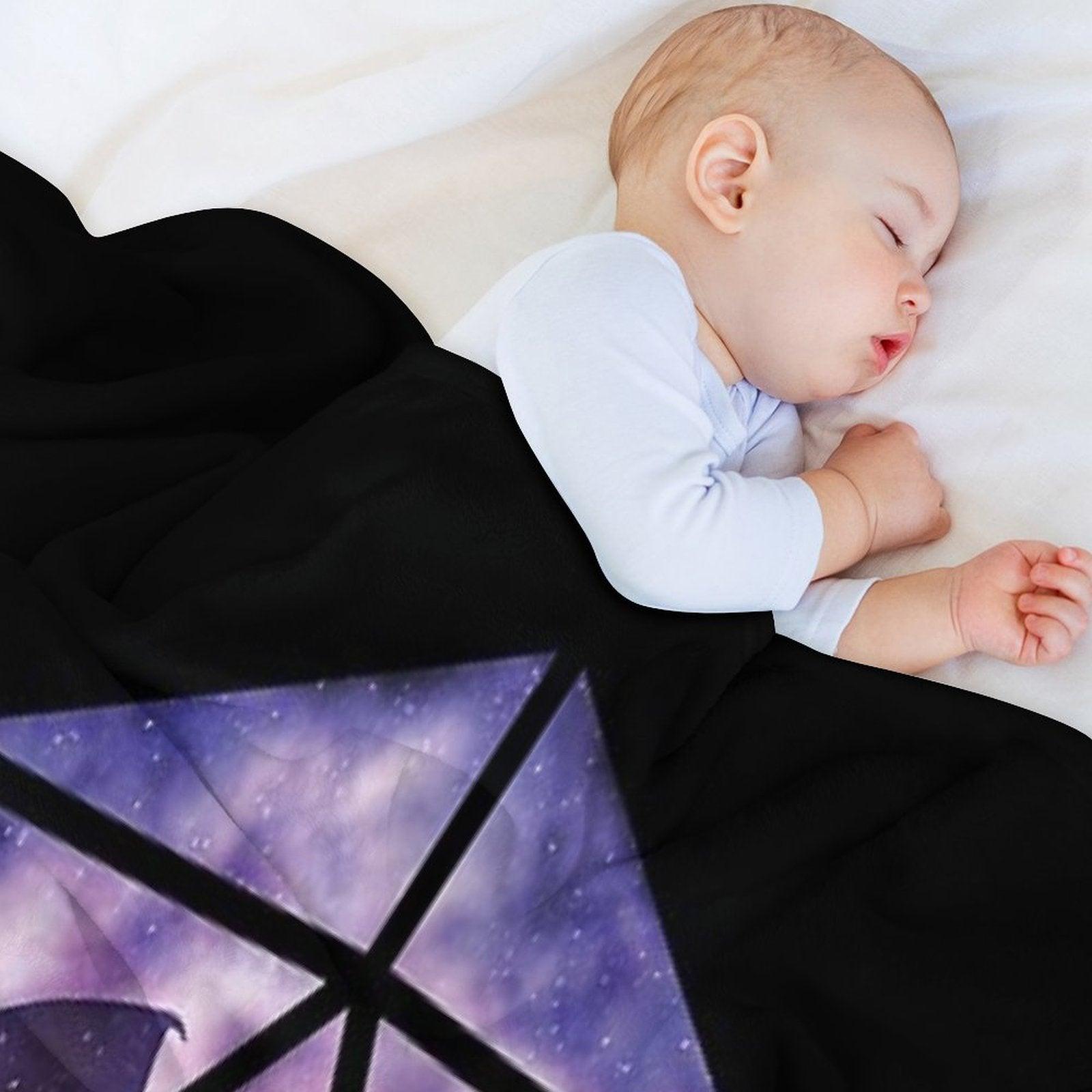 Purple Sky Dragon D20 Throw Blanket