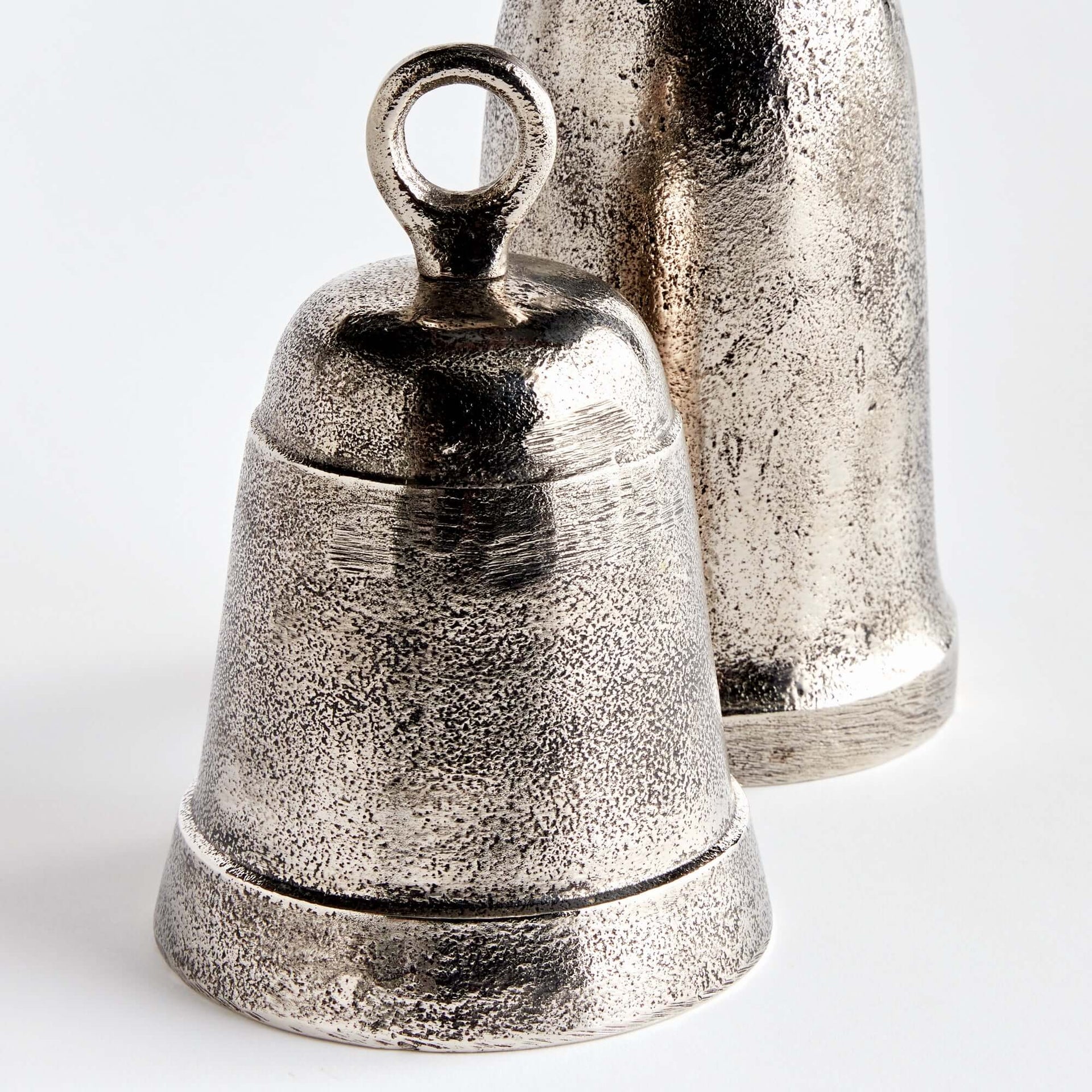Decorative Functional Bells with Antique Silver Finish (Set of 2)