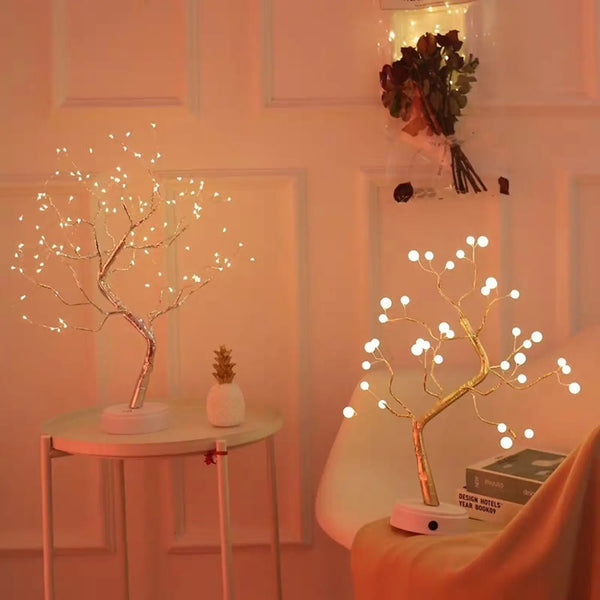 Decorative Bedroom Tree Lights with LED Copper Wire Design