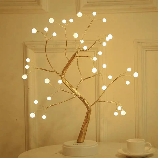 Decorative Bedroom Tree Lights with LED Copper Wire Design