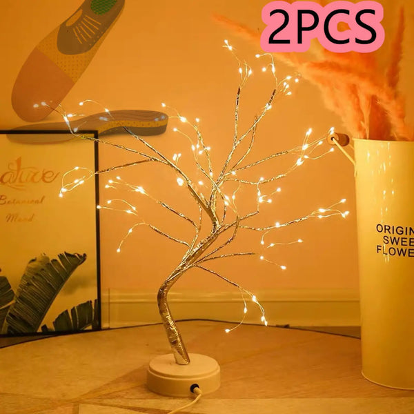 Decorative Bedroom Tree Lights with LED Copper Wire Design