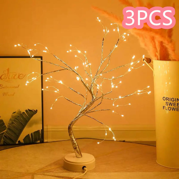 Decorative Bedroom Tree Lights with LED Copper Wire Design