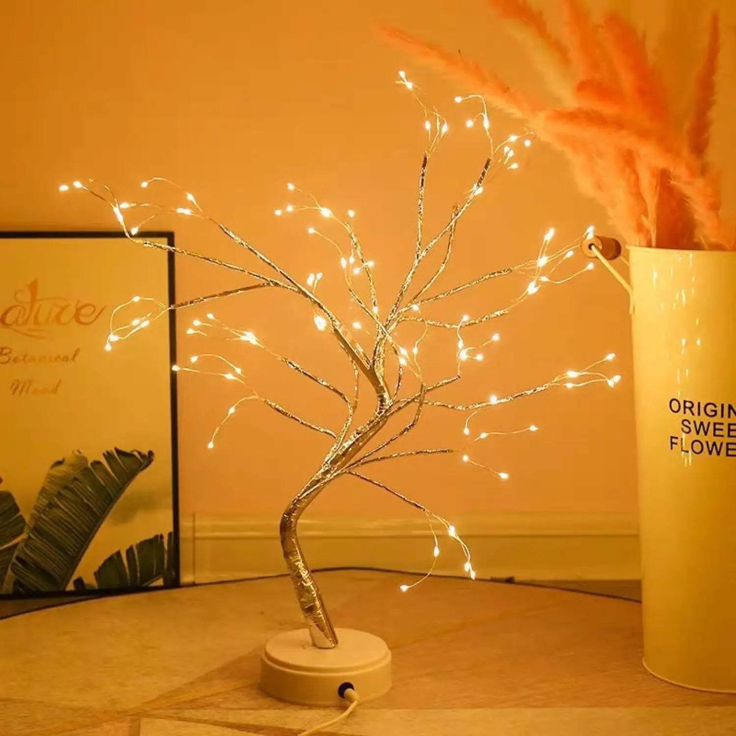 Decorative Bedroom Tree Lights with LED Copper Wire Design