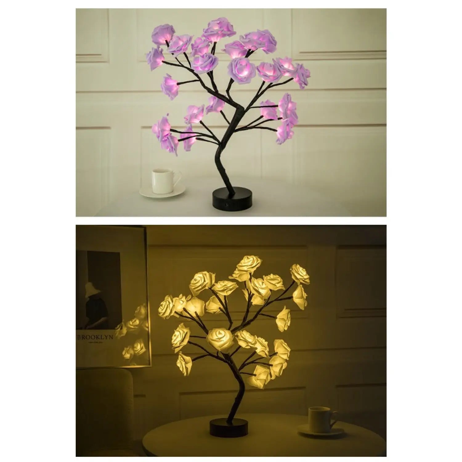 Decorative Flower Lamp with Soft Warm Light for Home Interiors