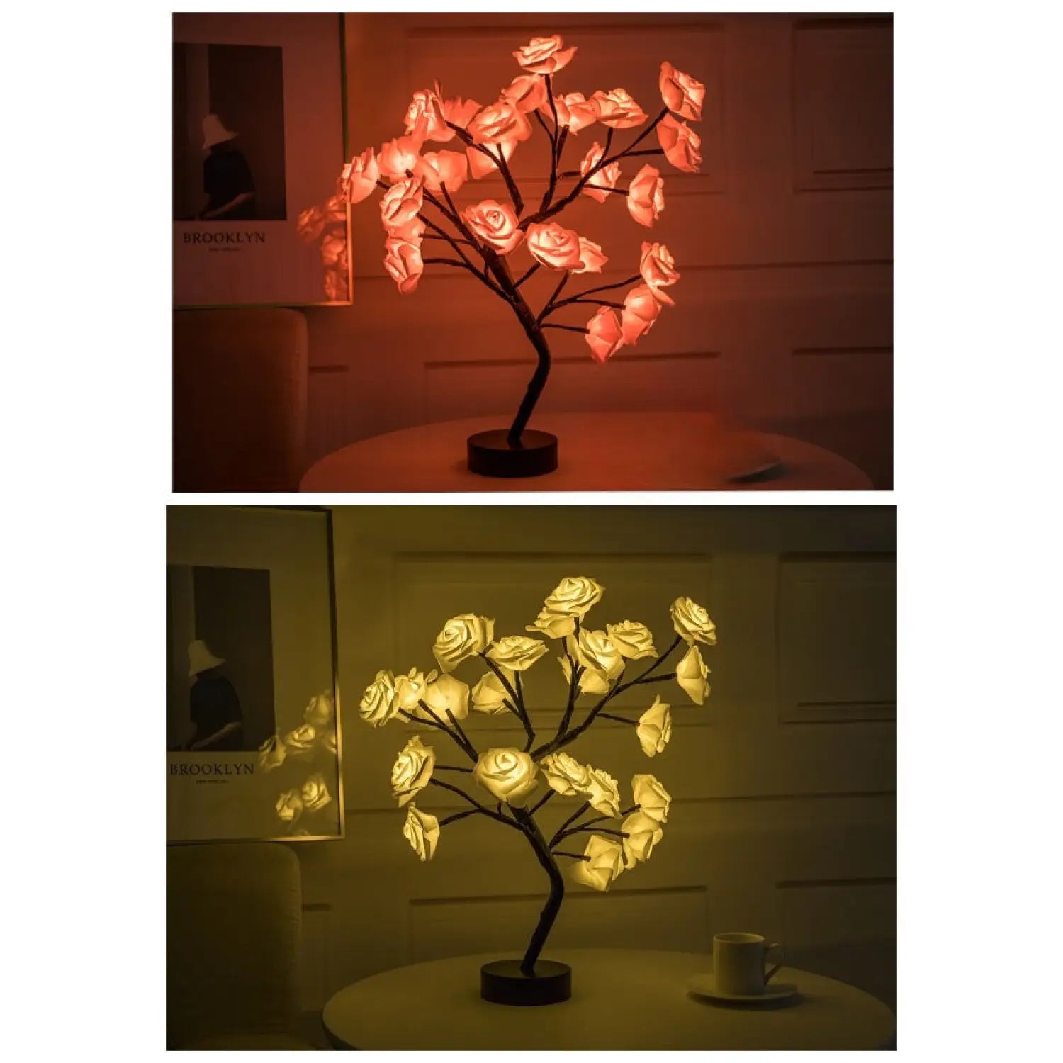 Decorative Flower Lamp with Soft Warm Light for Home Interiors