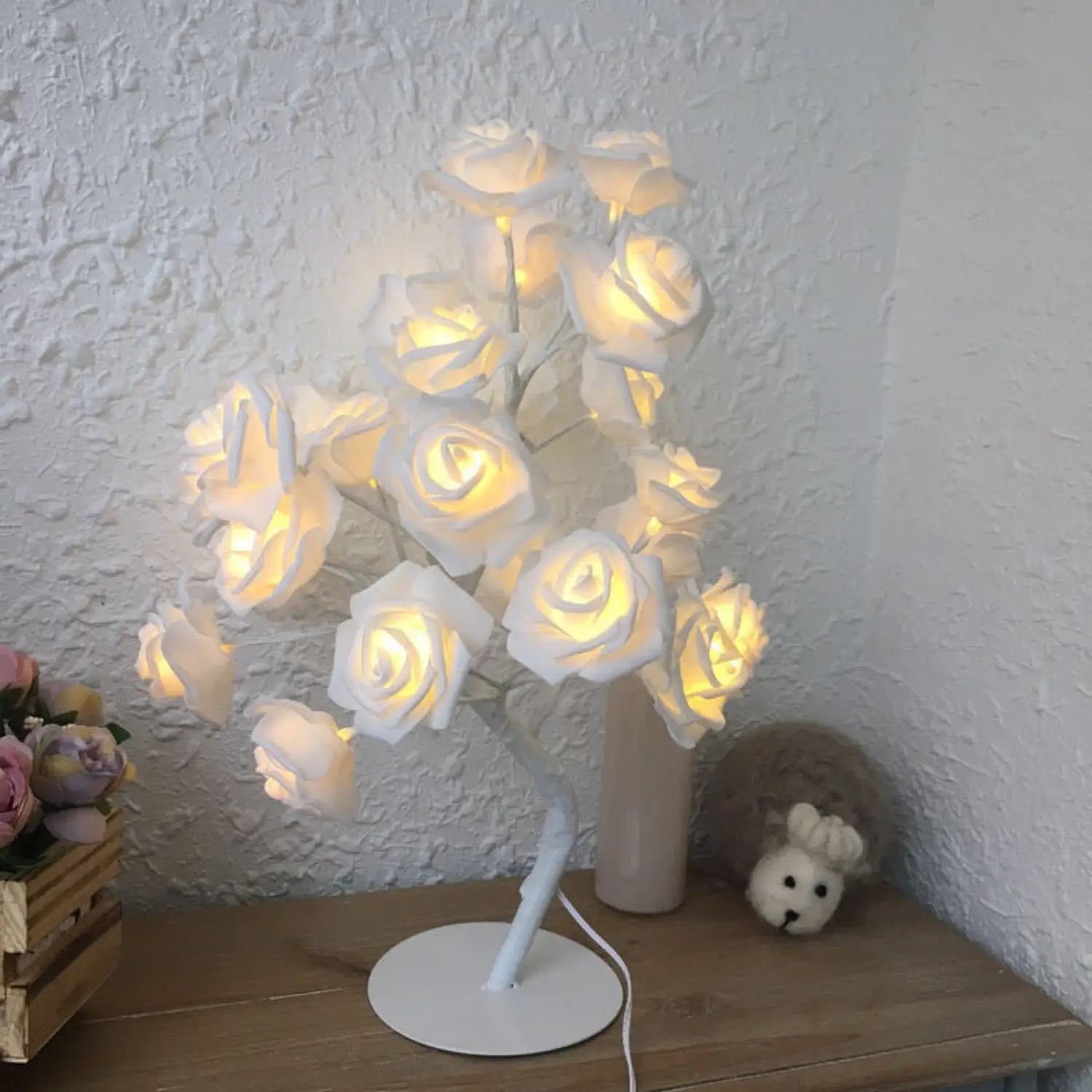 Decorative Flower Lamp with Soft Warm Light for Home Interiors