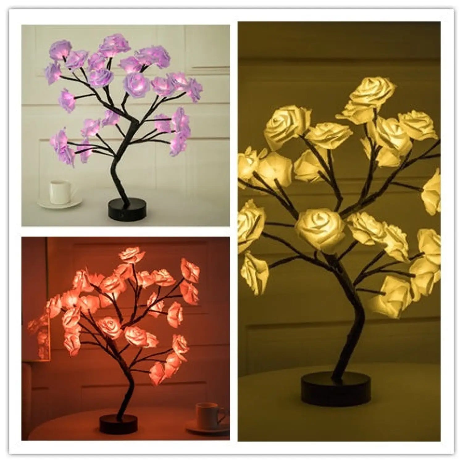 Decorative Flower Lamp with Soft Warm Light for Home Interiors
