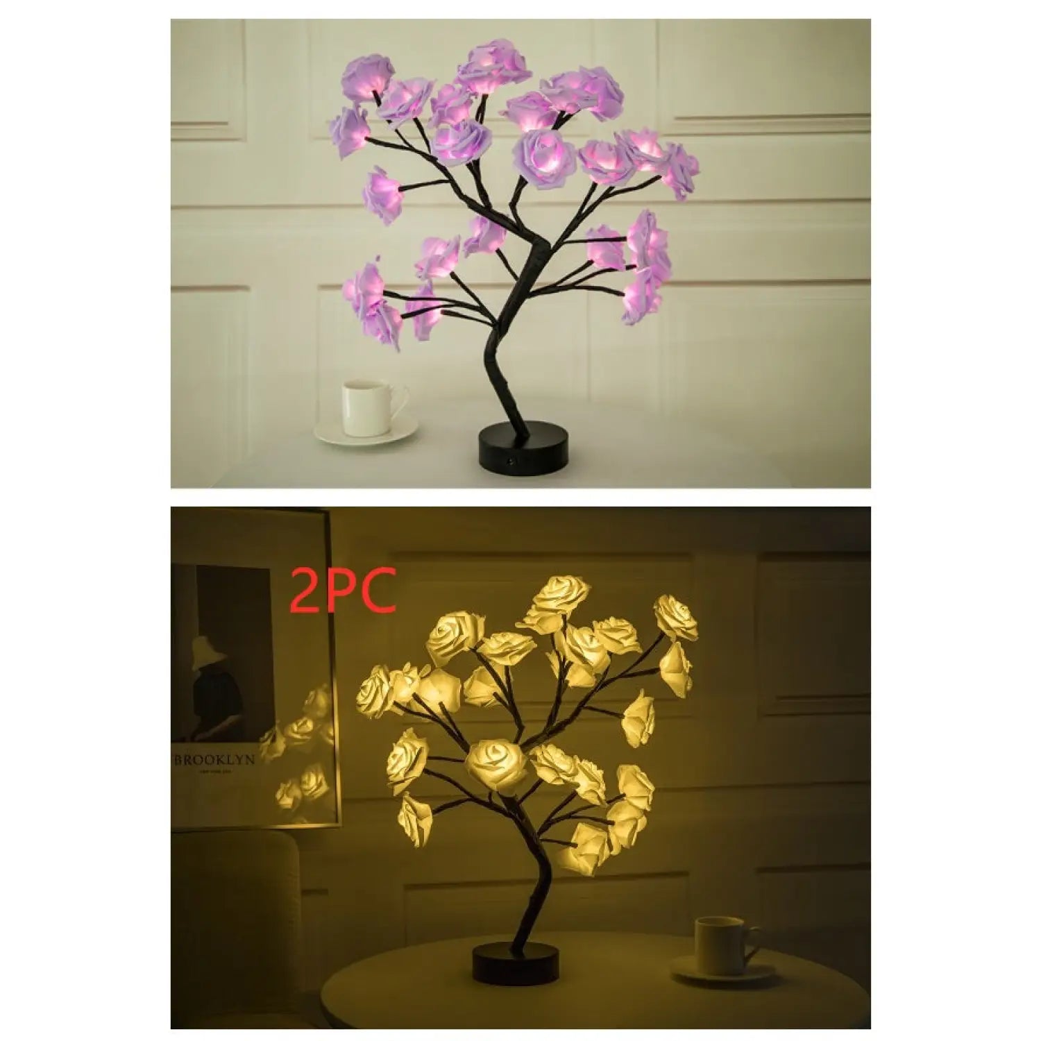 Decorative Flower Lamp with Soft Warm Light for Home Interiors