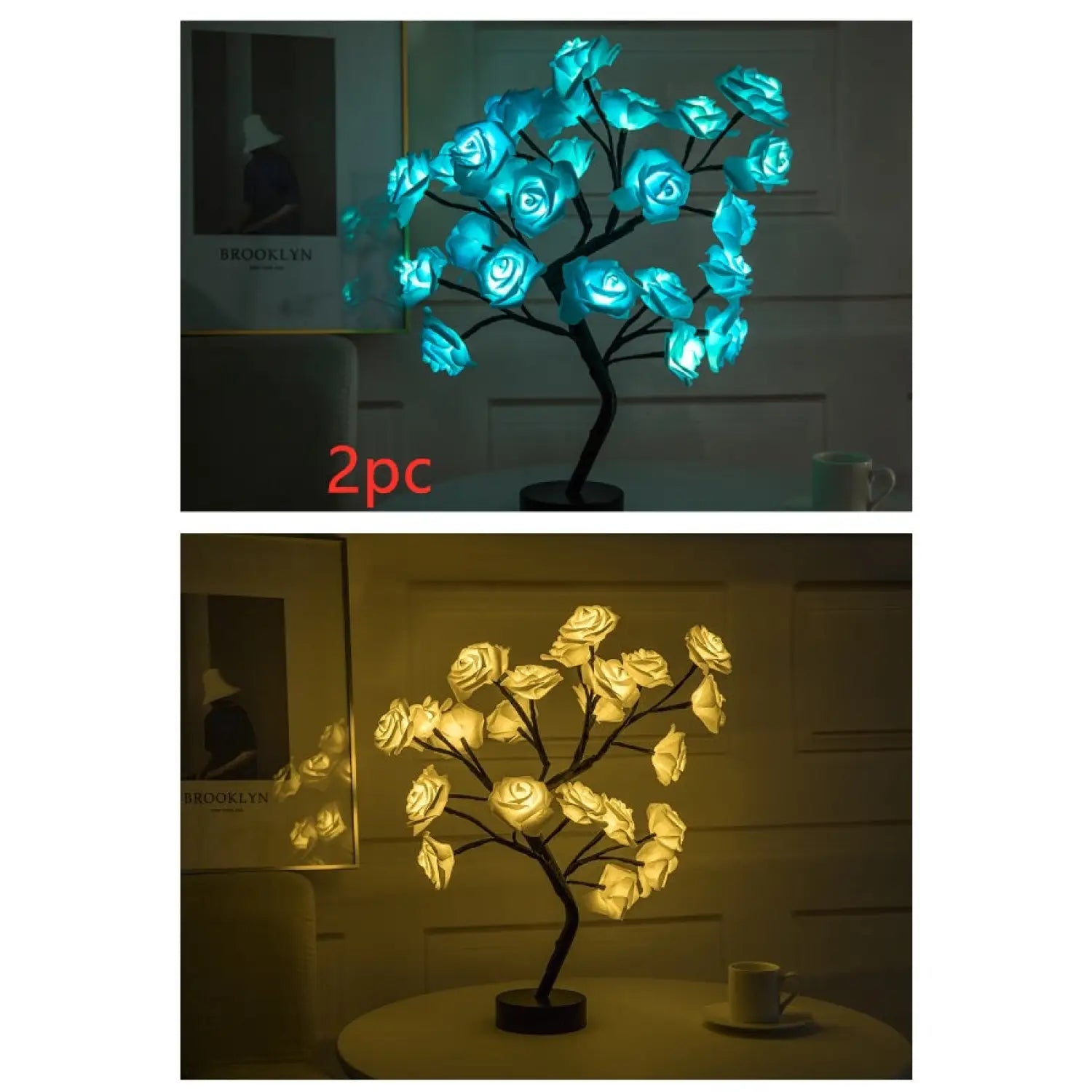 Decorative Flower Lamp with Soft Warm Light for Home Interiors