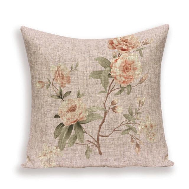 Decorative Plant Flower Throw Pillow Cover Soft Linen Cushion Cover For Living Room Couch Sofa Patio Outdoor Home Decor  Decorative Plant Flower Throw Pillow Covers For Couch Sofa Bed Modern Quality Design Cushion Cover 45x45cm