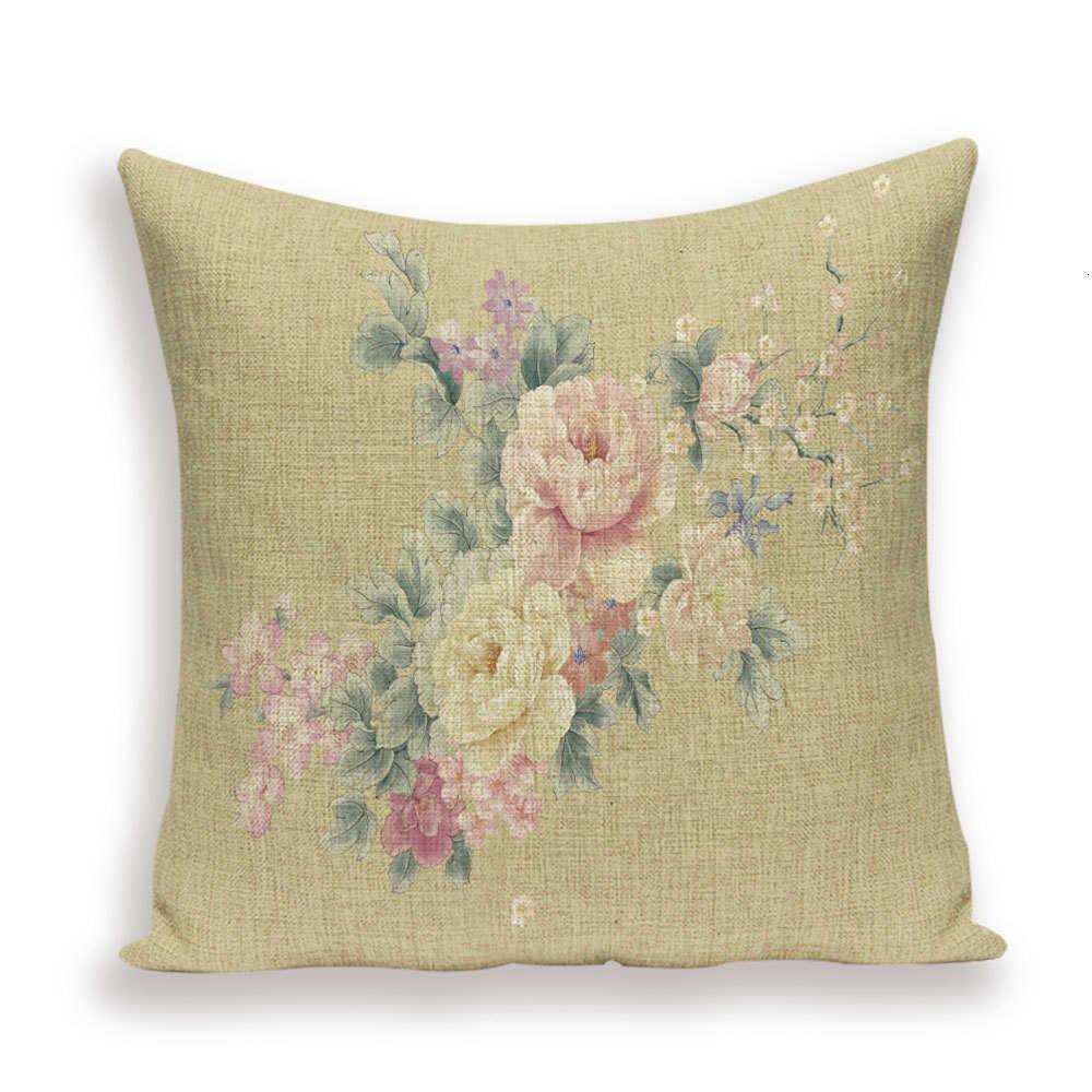 Decorative Plant Flower Throw Pillow Cover Soft Linen Cushion Cover For Living Room Couch Sofa Patio Outdoor Home Decor  Decorative Plant Flower Throw Pillow Covers For Couch Sofa Bed Modern Quality Design Cushion Cover 45x45cm