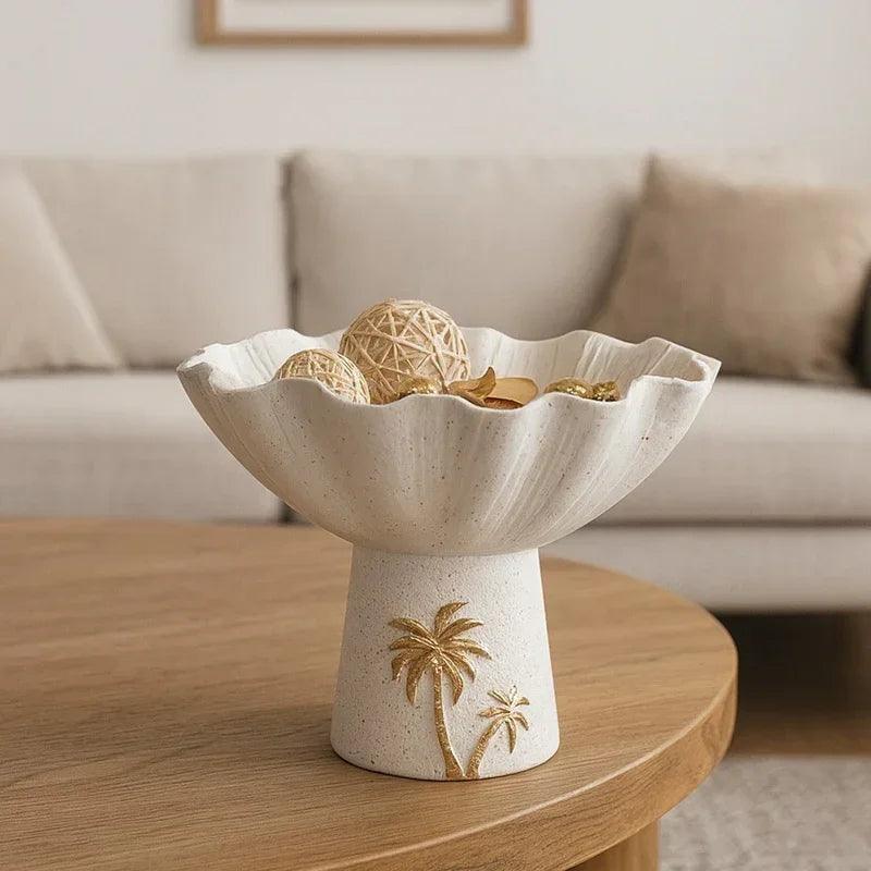 Decorative Tray - Painted Coconut Trees Wooden Large