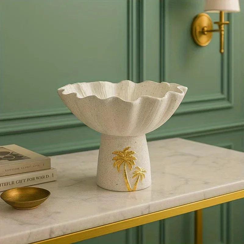 Decorative Tray - Painted Coconut Trees Wooden Large