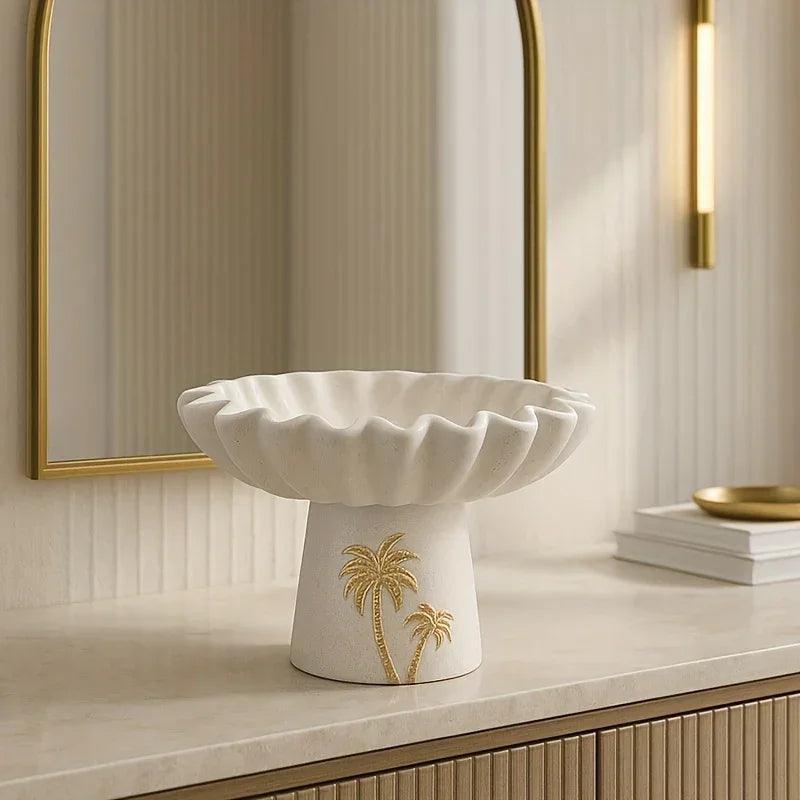 Decorative Tray - Ramadan Coconut Trees Wooden Small