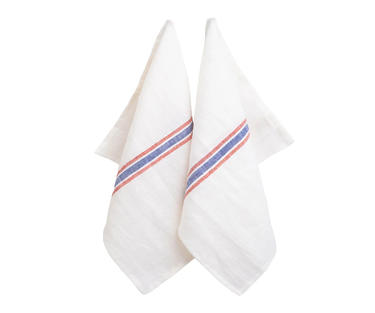 Striped Linen Tea Towels - Set of 2