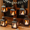 6 Pcs Small Metal Candle Lanterns Vintage Hanging House Tealight Lantern