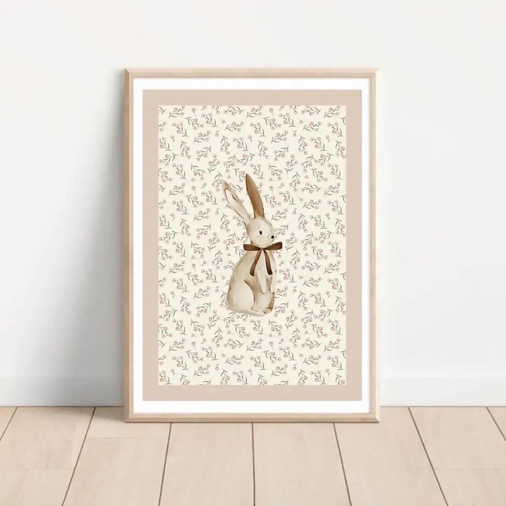 Beige Bohemian Rabbit Prints
