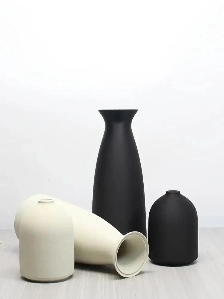 Black Boho Vase Set