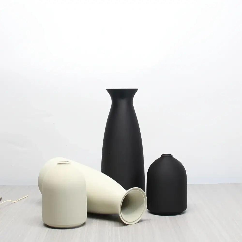 Black Boho Vase Set