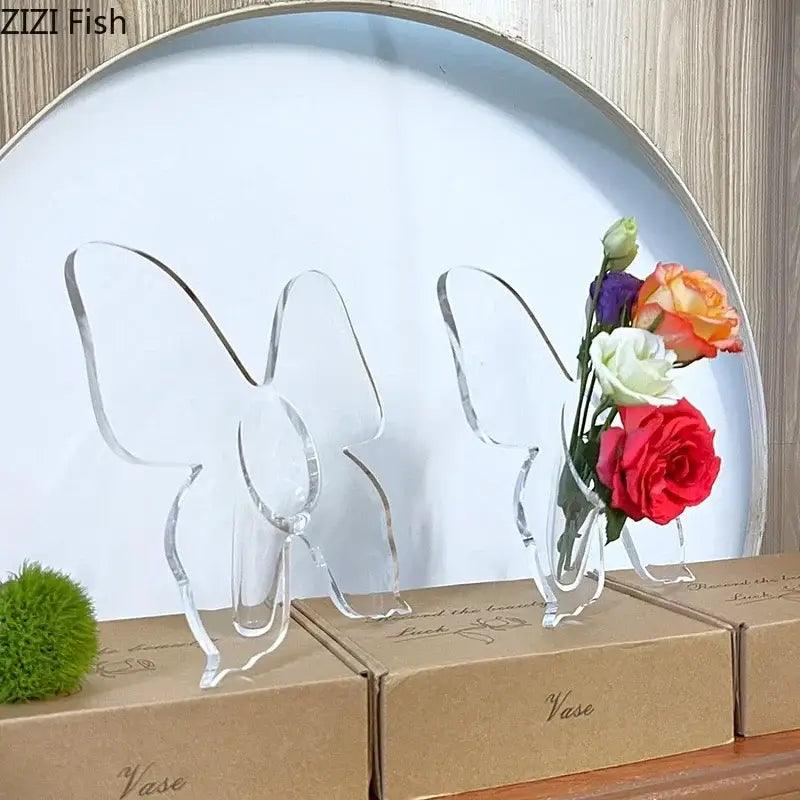 Transparent Butterfly Vase