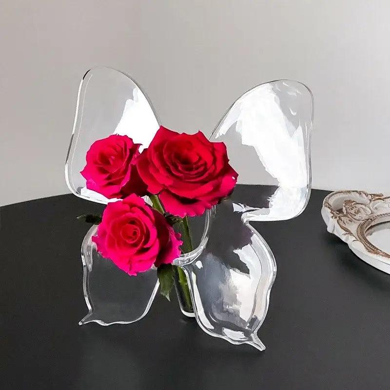 Transparent Butterfly Vase