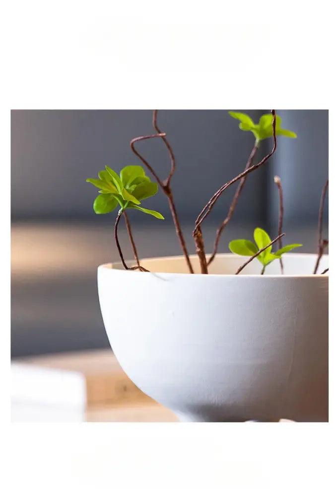 White Ceramic Tripod Planter