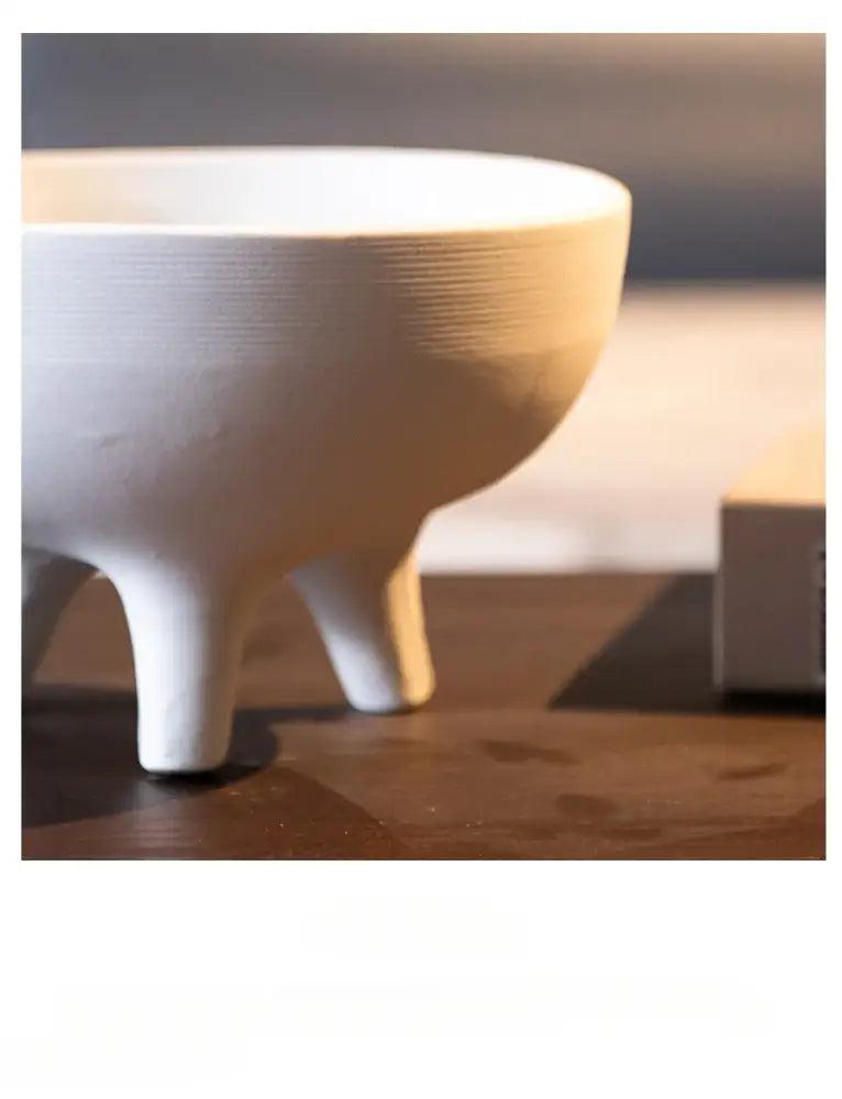 White Ceramic Tripod Planter