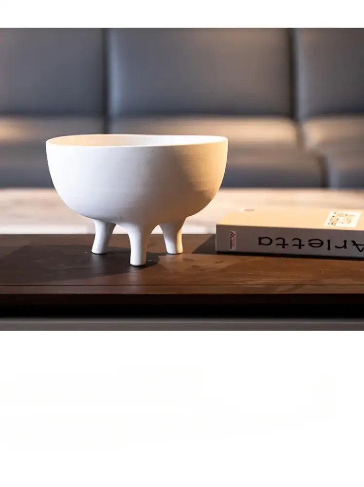 White Ceramic Tripod Planter