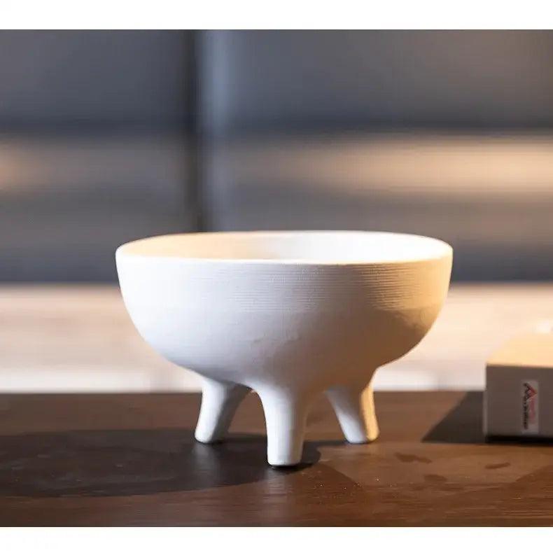 White Ceramic Tripod Planter