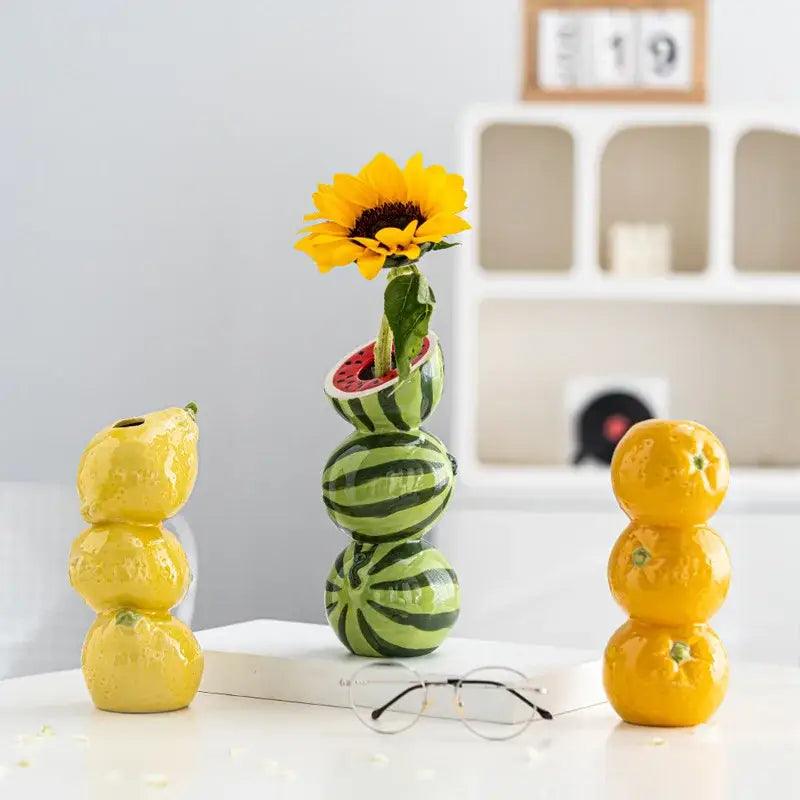 Watermelon Ceramic Fruit Vase