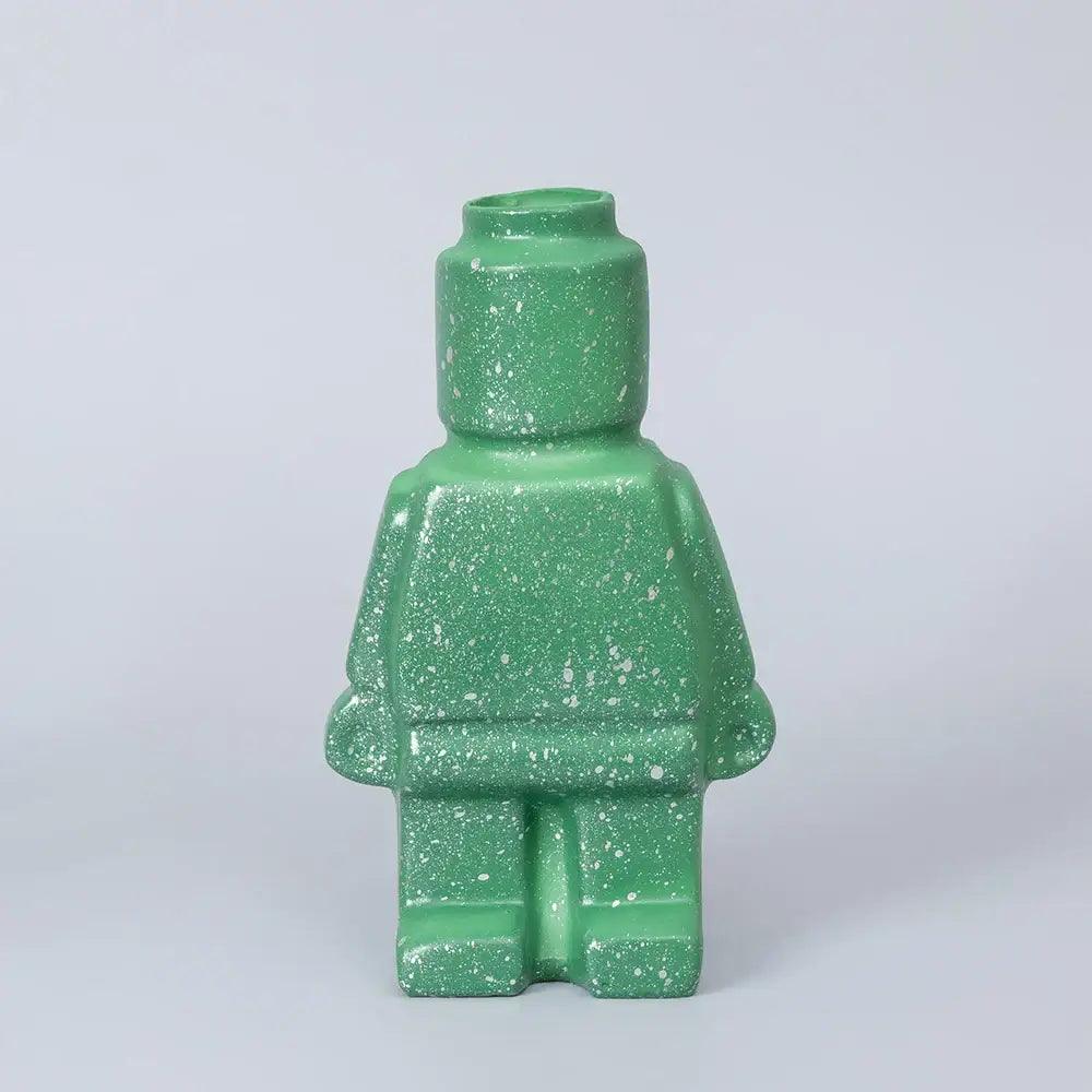 Green Ceramic Robot Vase