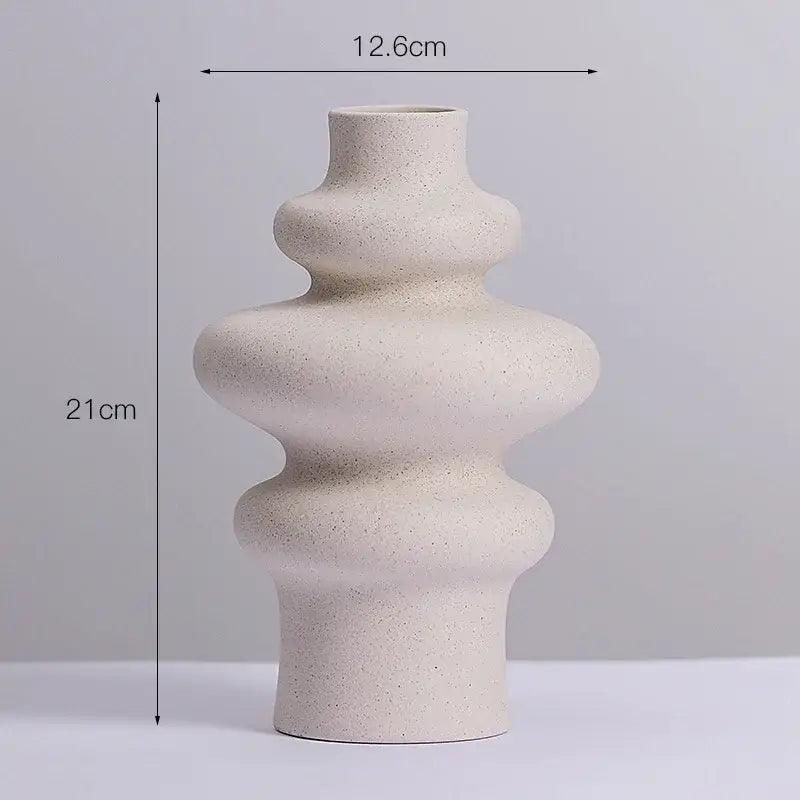 White Sculpted Ceramic Vase