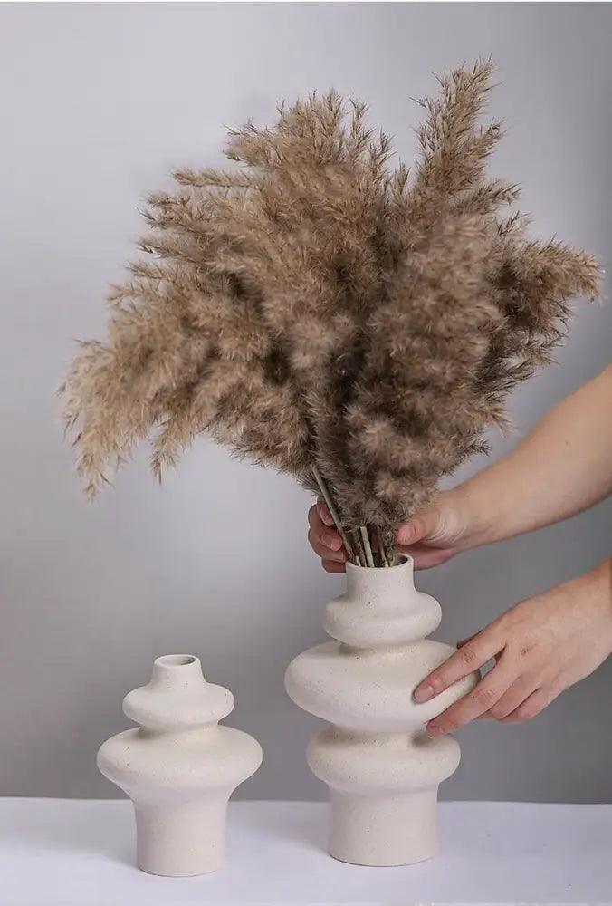 White Sculpted Ceramic Vase