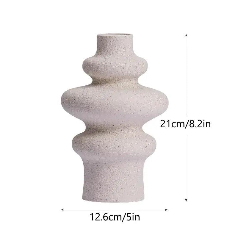 White Sculpted Ceramic Vase