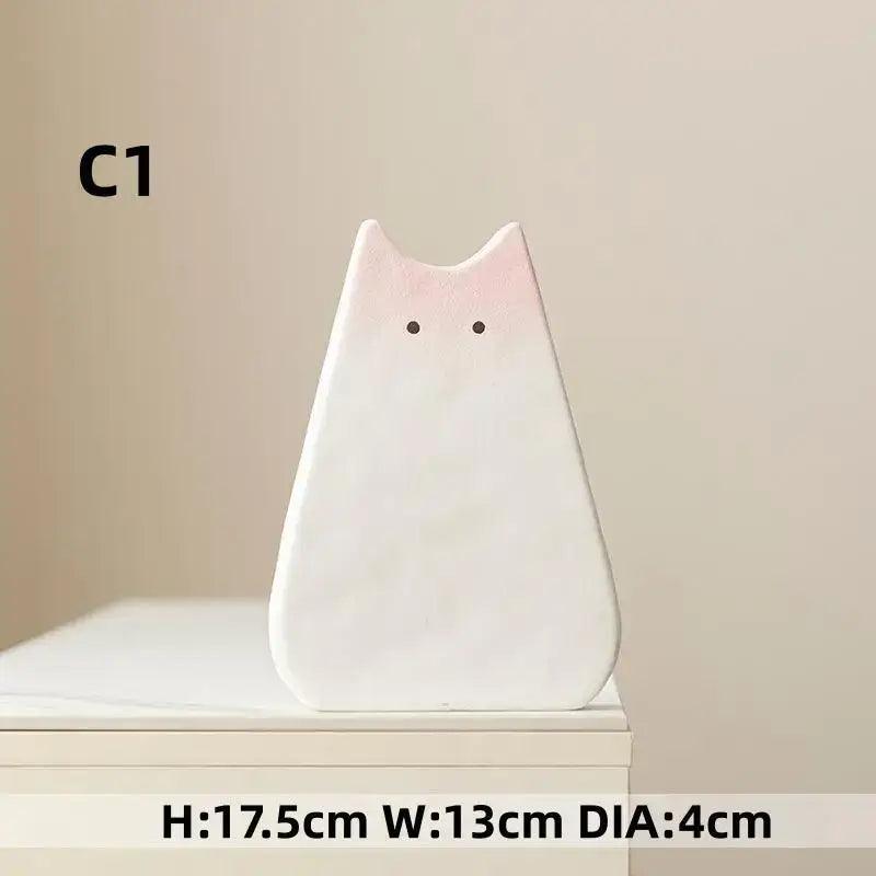 White Ceramic Cat Vase