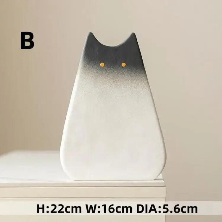 White Ceramic Cat Vase