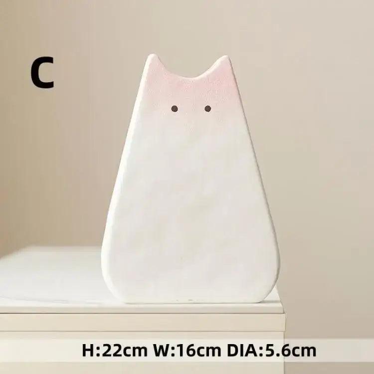 White Ceramic Cat Vase
