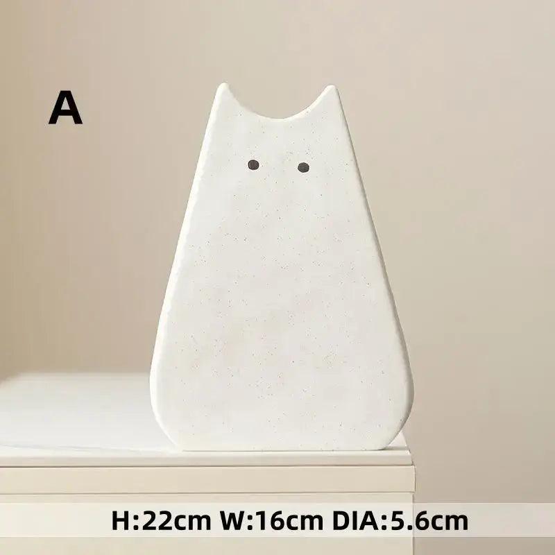 White Ceramic Cat Vase