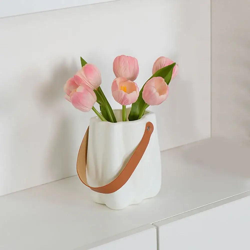 Textured Ceramic Flower Vase