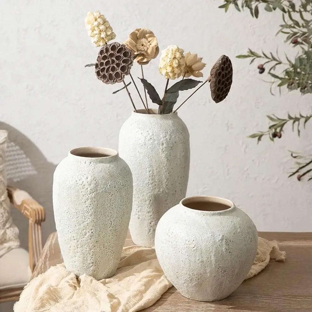 White Ceramic Vase Set