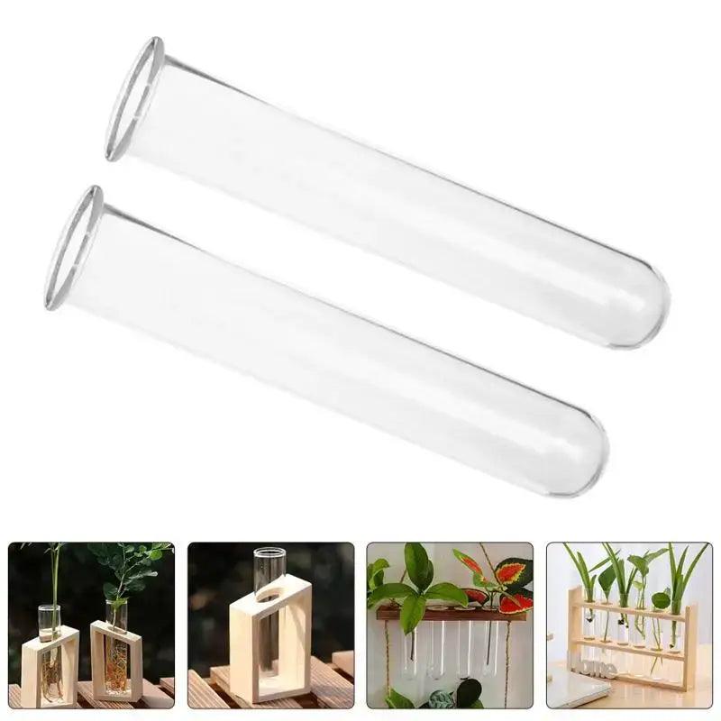 Wood Glass Test Tube Vase
