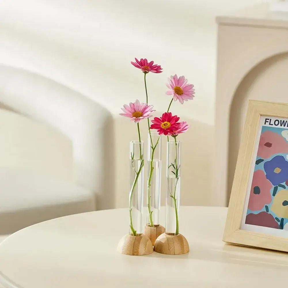 Glass Hydroponic Vase Bamboo