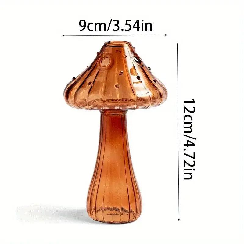 Rainbow Glass Mushroom Vase