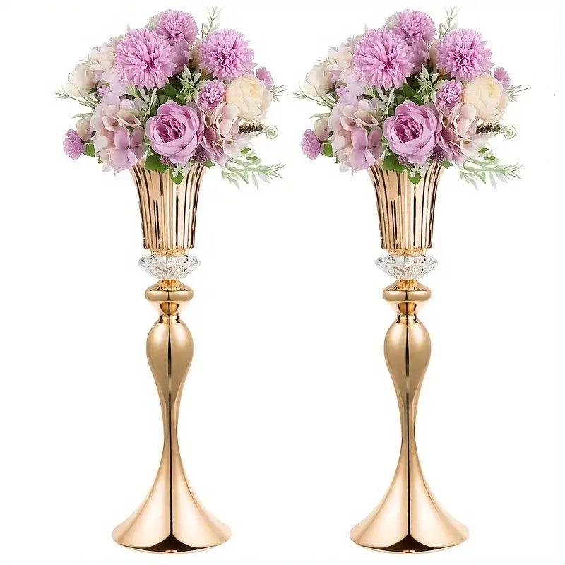 Gold Crystal Flower Stand Set
