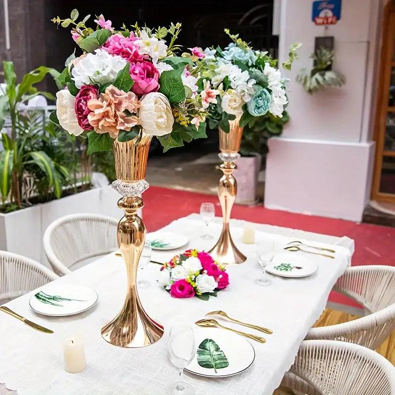 Gold Crystal Flower Stand Set