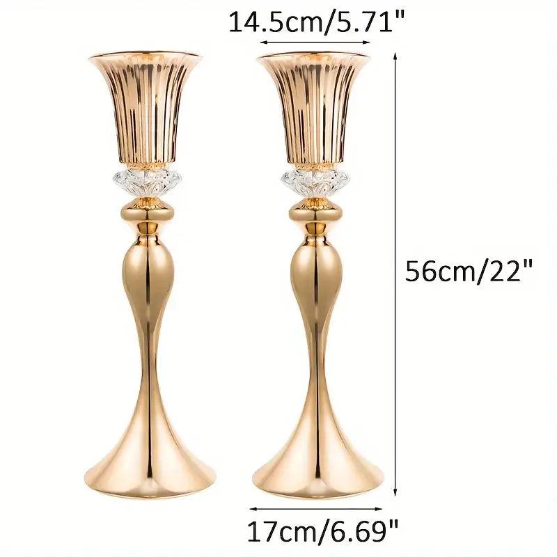 Gold Crystal Flower Stand Set