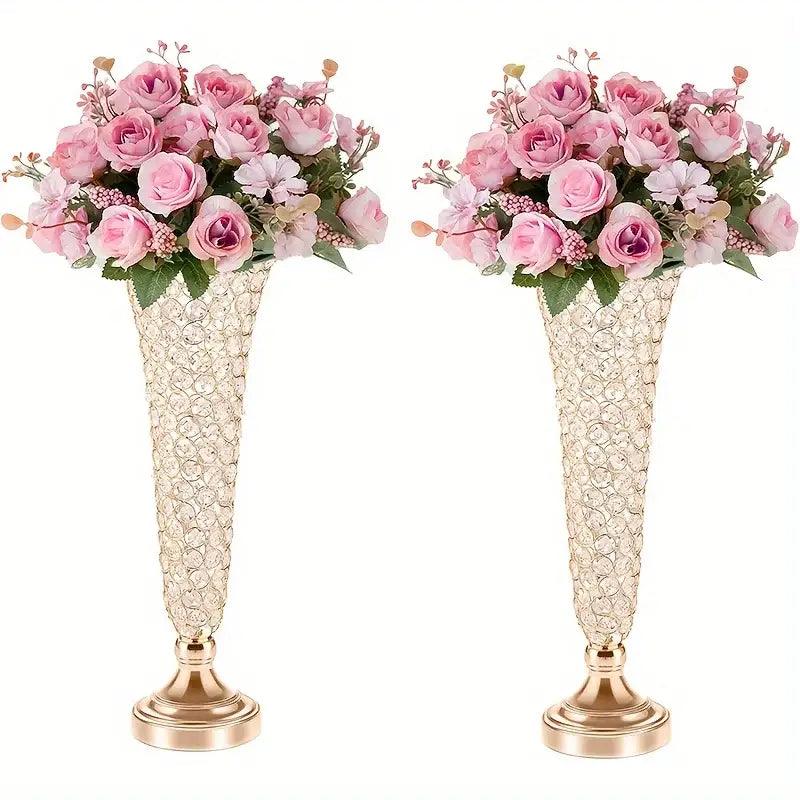 Gold Crystal Encrusted Vase